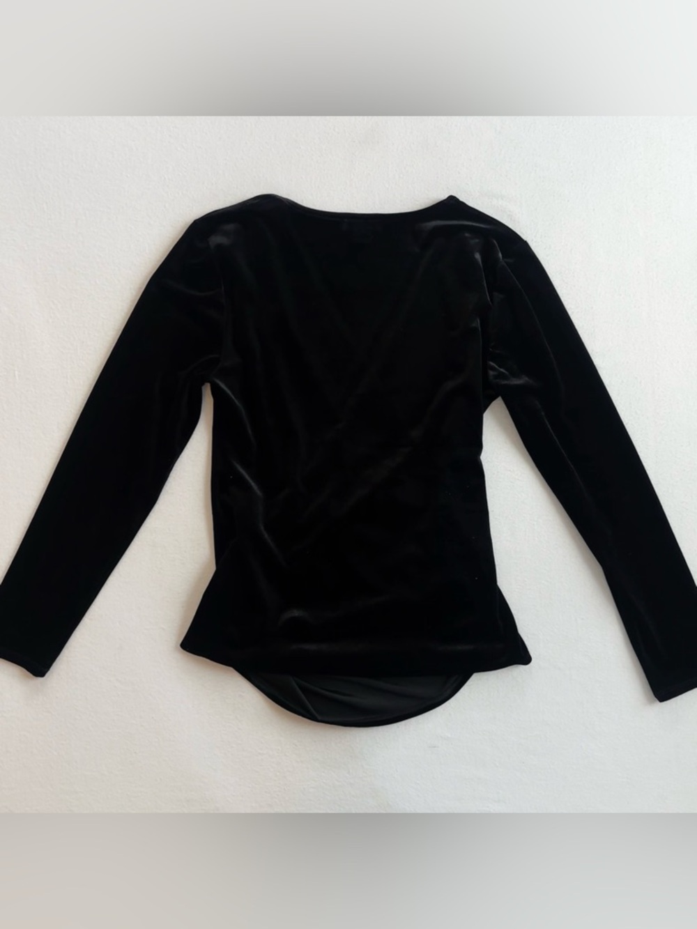 Sundance Black Velvet Faux Wrap Ruched Side Top Womens Medium Balletcore Classic - Picture 6 of 8